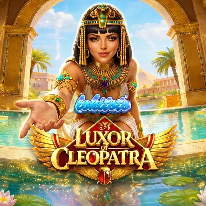 Tampilan visual slot Luxor of Cleopatra dengan latar belakang kuil Mesir dan simbol emas.